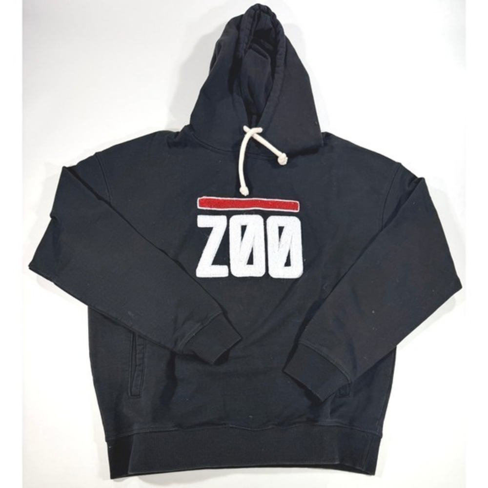 RawGear Mens Large Zoo Culture Black Patch Hoodie Sweatshirt